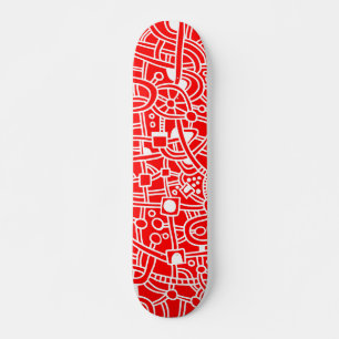 Metropolis II - Wit op rood Skateboard
