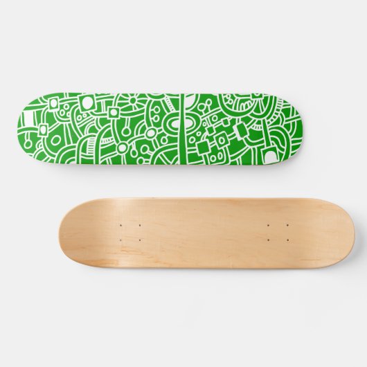 Metropolis III - Wit op Groen Skateboard (Horizontaal)