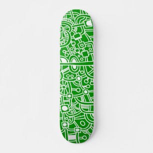 Metropolis III - Wit op Groen Skateboard