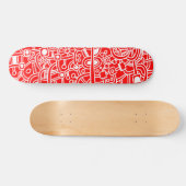 Metropolis III - Wit op rood Skateboard (Horizontaal)