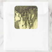 Metropolis IV Vierkante Sticker (Tas)