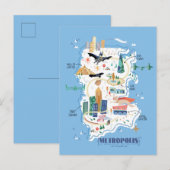 Metropolis Story Book Map Briefkaart (Voorkant / Achterkant)