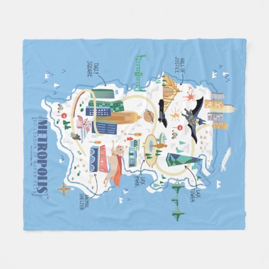 Metropolis Story Book Map Fleece Deken (Voorkant (Horizontaal))