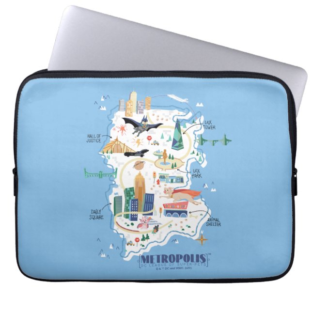 Metropolis Story Book Map Laptop Sleeve (Voorkant)