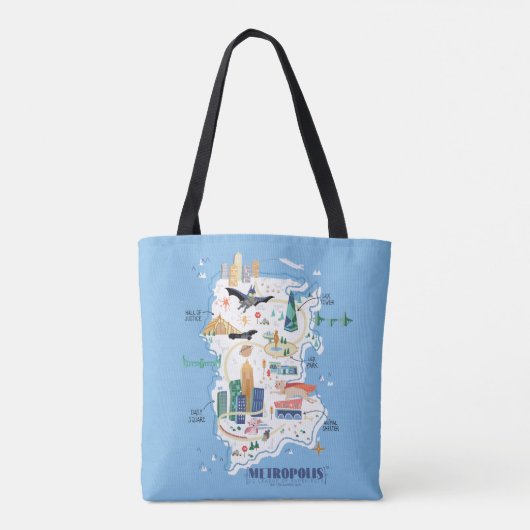 Metropolis Story Book Map Tote Bag (Achterkant)