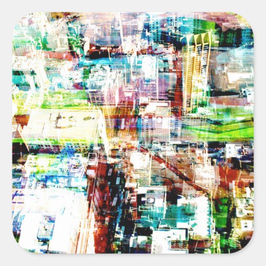 Metropolis VI Vierkante Sticker (Voorkant)
