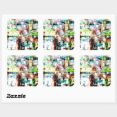 Metropolis VI Vierkante Sticker (Vel)