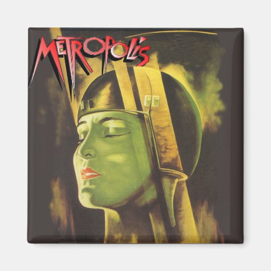 Metropolis vierkante magneet (zijde in helm) (Voorkant)