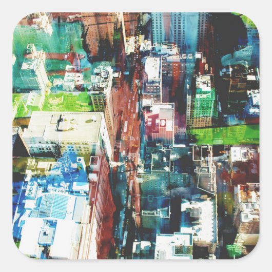 Metropolis Vierkante Sticker (Voorkant)