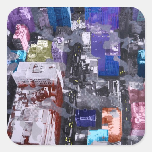 Metropolis VII Vierkante Sticker (Voorkant)
