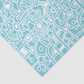 Metropolis - White op Duck Egg Blue Tissuepapier (Detail)