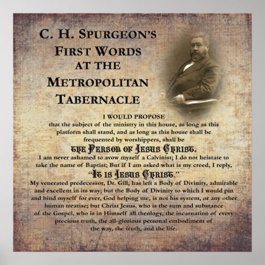 Metropolitan Tabernacle First Words Poster (Voorkant)