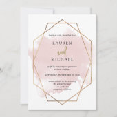 Metropolitan Wedding | Faux Gold en Blush Kaart (Voorkant)