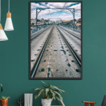 Metrospoorlijn op het bovenste dek van de Dom Luis