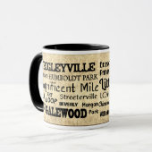 metroteken in Chicago Groepen Mok (Voorkant links)