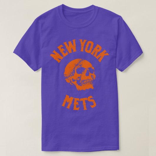 Mets honkbal schedel t-shirt (Design voorkant)