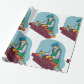 metselaar aan het werk cadeaupapier (Uitgerold)