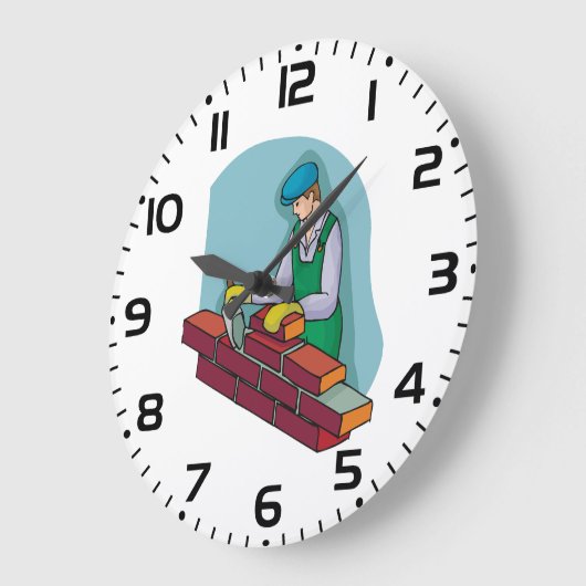 metselaar aan het werk grote klok (Hoek)