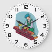 metselaar aan het werk grote klok (Voorkant)