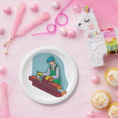 metselaar aan het werk papieren bordje (Feest)