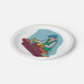 metselaar aan het werk papieren bordje (Gekanteld)