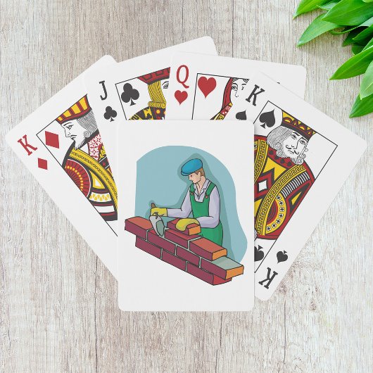 metselaar aan het werk pokerkaarten