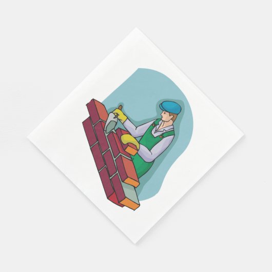 metselaar aan het werk servet (Hoek)