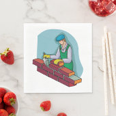 metselaar aan het werk servet