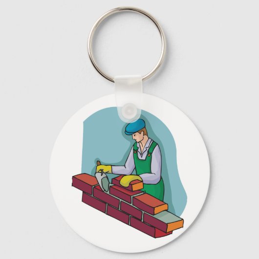metselaar aan het werk sleutelhanger (Voorkant)