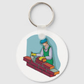 metselaar aan het werk sleutelhanger (Achterkant)