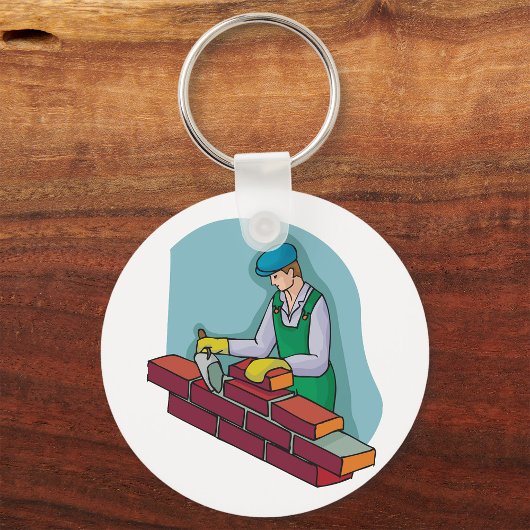 metselaar aan het werk sleutelhanger