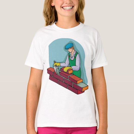 metselaar aan het werk t-shirt (Voorkant)