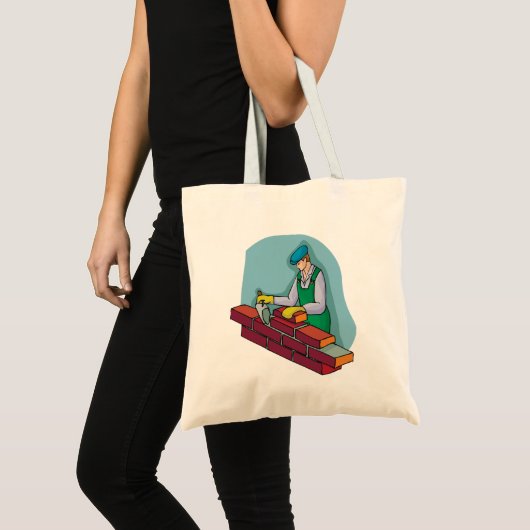 metselaar aan het werk tote bag (Voorkant (product))