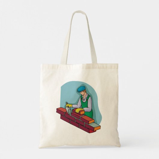 metselaar aan het werk tote bag (Achterkant)