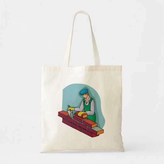 metselaar aan het werk tote bag (Voorkant)