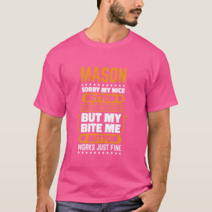 Metselaar Bite Me Knop Werkt Metselwerk en Metsela T-shirt