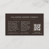 Metselaar Metselwerk QR-code Aannemer Visitekaartje (Achterkant)