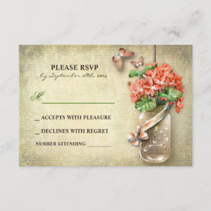 metselaar pot & koraal bloemen RSVP kaarten Kaartje