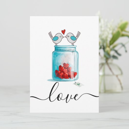 Metselpot van Liefde Feestdagenkaart (Staand voorkant)
