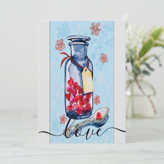 Metselpot van Liefde Feestdagenkaart (Staand voorkant)