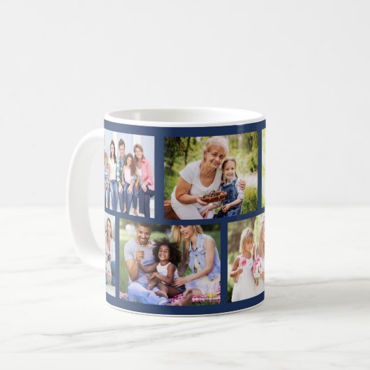 Metselrooster Deep Blue 8 Fotocollage Koffiemok (Voorkant links)