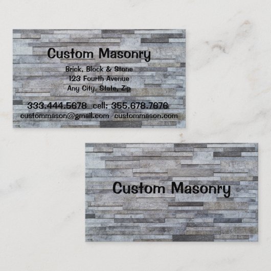 Metselwerk Brick, Block Stone Custom Business Visitekaartje (Voorkant / Achterkant)