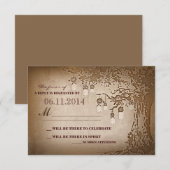 metselwerk potten boom rustieke trouw-RSVP-kaarten RSVP Kaartje (Voorkant / Achterkant)