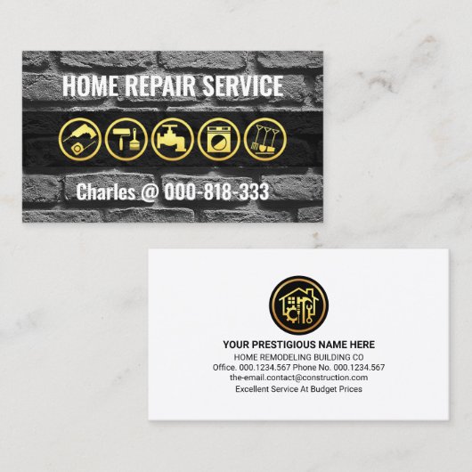 metselwerklaag Handyman Tools Visitekaartje (Voorkant / Achterkant)