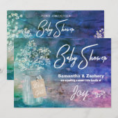 *~* Metselwerkpot Rustieke Baby's Breath Baby Show Kaart (Voorkant / Achterkant)