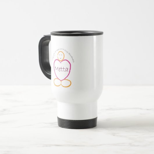 Metta Meditator Travel Mug Reisbeker (Voorkant links)