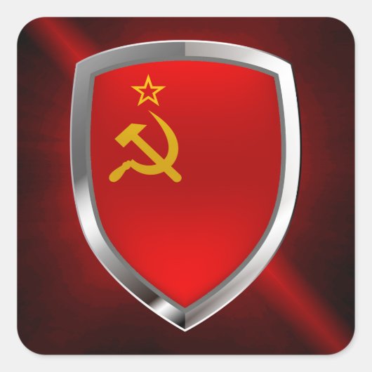 Mettalisch Embleem van de Sovietic Union Vierkante Sticker (Voorkant)