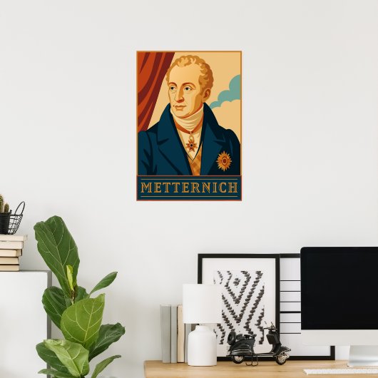 Metternich: moderne vintage poster (Thuiskantoor)