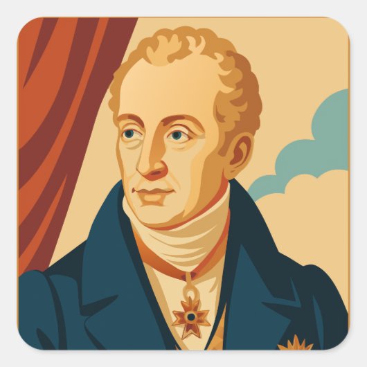 Metternich: moderne vintage poster vierkante sticker (Voorkant)