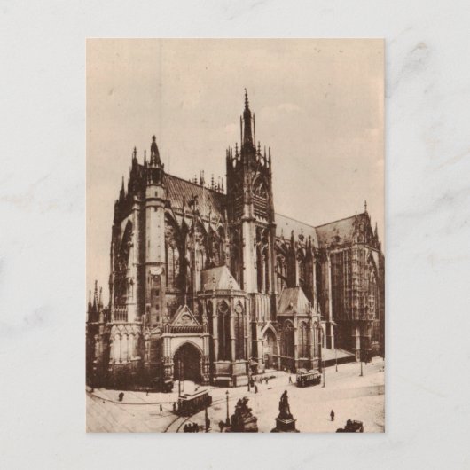 Metz Cathedral France Replica 1930 Briefkaart (Voorkant)